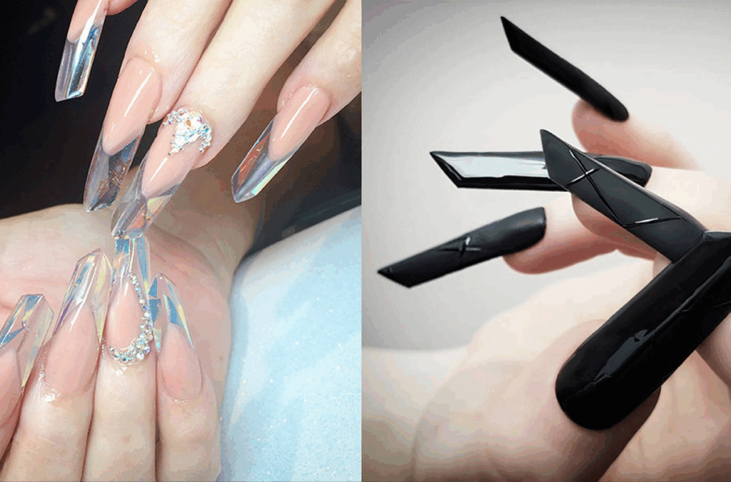 Rautenförmige Nägel nagelformen für schlanke finger
